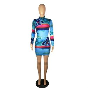 Multi Colored Short BodyCon Dress